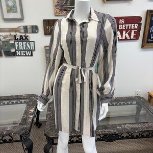 Women’s striped tunic blouse in black, size XS